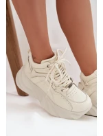 Dámske tenisky z prírodnej kože GOE - tlmená biela Dámske tenisky z prírodnej kože GOE - tlmená biela