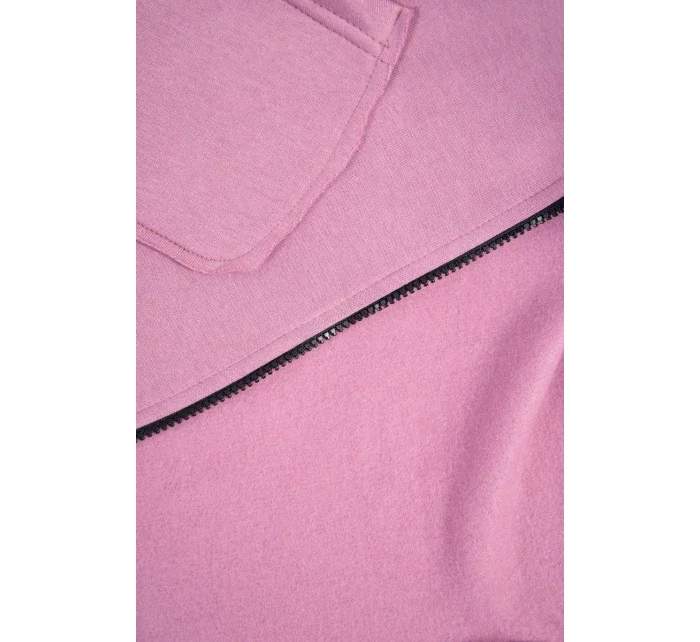 Zateplená mikina s prodlouženými zády a kapsami tmavě růžová Zateplená mikina s prodlouženými zády a kapsami tmavě růžová