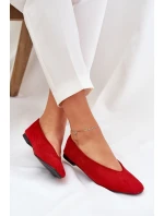 Klasické Baletky Z Eko Semiše Červené model 21687300 - Boto