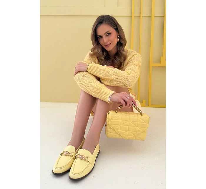 Dámské mokasíny s ozdobným detailem Žluté Rosynne
