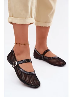 model 22130379 baleríny s páskem Černé Gaia - Boto