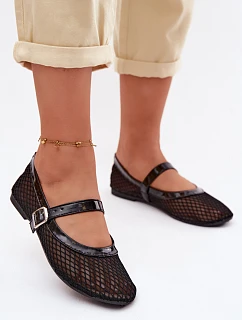 model 22130379 baleríny s páskem Černé Gaia - Boto