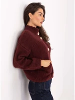 Sweter MI SW model 21393045 bordowy - FPrice Sweter MI SW model 21393045 bordowy - FPrice