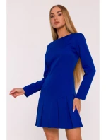 M872 Šaty s obrátenými záhybmi - kráľovská modrá