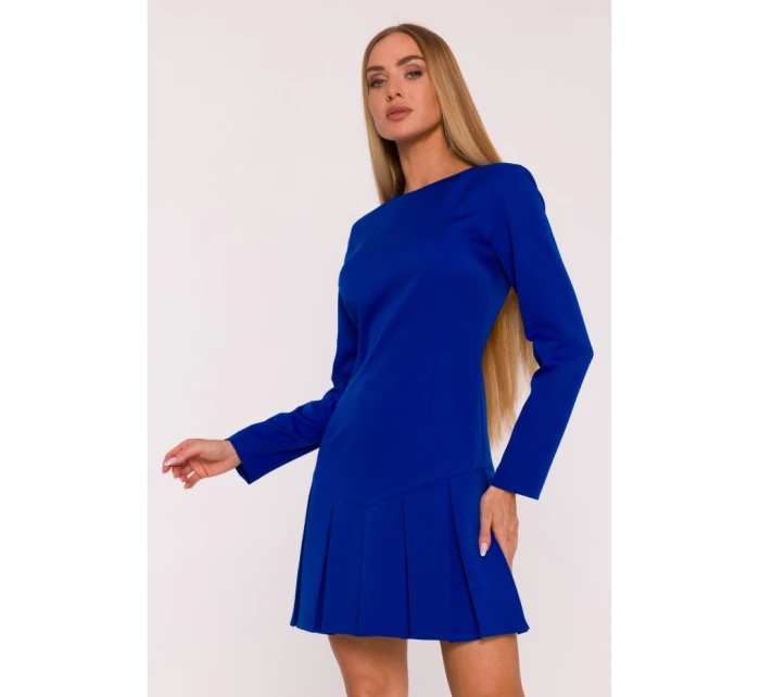 M872 Šaty s obrátenými záhybmi - kráľovská modrá
