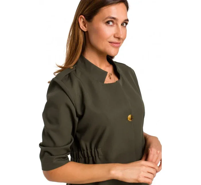 S189 Blejzrové šaty - khaki farba