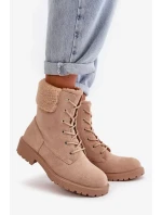 Dámske zateplené členkové topánky Workery Zippered Beige Mivael Dámske zateplené členkové topánky Workery Zippered Beige Mivael