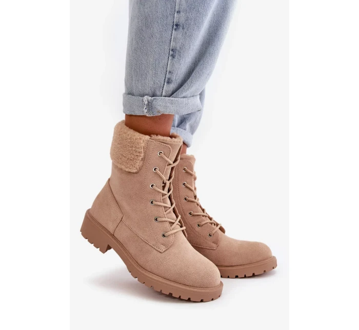 Dámske zateplené členkové topánky Workery Zippered Beige Mivael Dámske zateplené členkové topánky Workery Zippered Beige Mivael