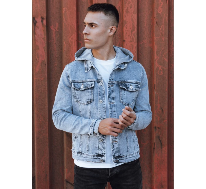 Pánská džínová bunda s kapucí modrá Dstreet model 21980237 - FashionStreet