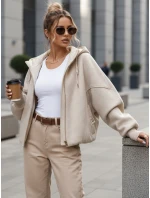 Dámska prechodná bunda s odnímateľnou kapucňou béžová FashionStreet TY5639