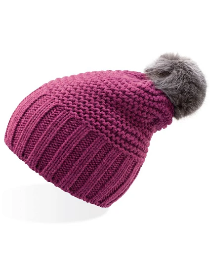 Atlantis Headwear Monte Bianco Pletená čiapka s bambulou „Monte Bianco“ 33.0185 fuchsiová/sivá Atlantis Headwear Monte Bianco Pletená čiapka s bambulou „Monte Bianco“ 33.0185 fuchsiová/sivá