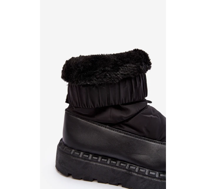 Śniegowce Damskie Na Grubej Podeszwie Czarne Lureta Śniegowce Damskie Na Grubej Podeszwie Czarne Lureta