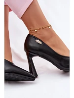 Elegantní Lodičky na Podpatku model 22100000 Černé - VINCEZA