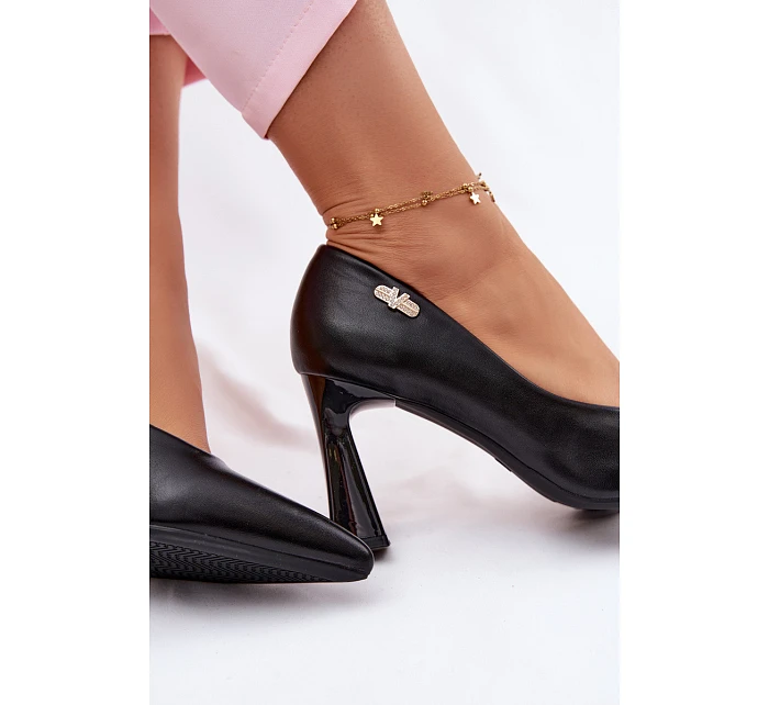 Elegantní Lodičky na Podpatku model 22100000 Černé - VINCEZA