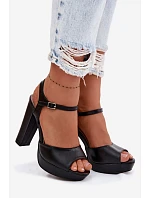 Dámské sandály na vysokém podpatku Černé model 22103026 - Boto Dámské sandály na vysokém podpatku Černé model 22103026 - Boto