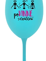 VYŽADOVANÉ TRÉNINGY - tyrkysový pohár na víno 350 ml