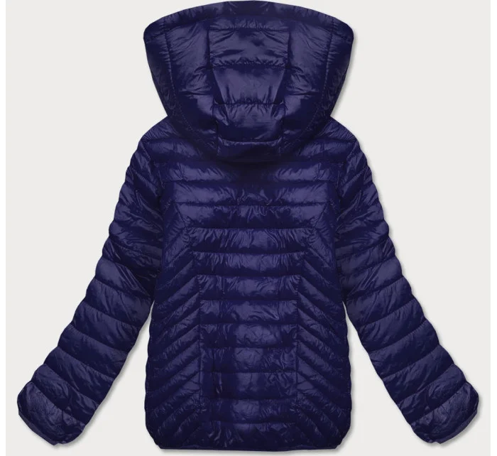 Tmavě modrá prošívaná dámská bunda s kapucí model 18038058 - S'WEST