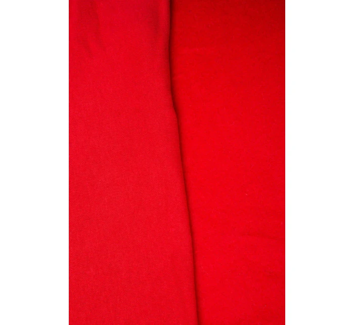 Zateplená mikina s dlhým chrbtom a kapucňou červená