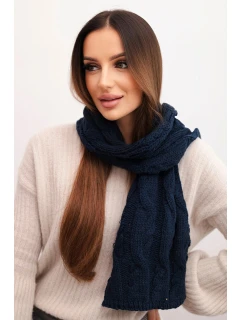 Dámsky klasický vlnený šál s vrkočovým vzorom KN22 granátový