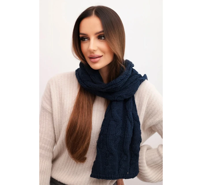 Dámsky klasický vlnený šál s vrkočovým vzorom KN22 granátový