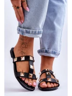 Damskie Klapki Z Dużymi Ćwiekami Czarne Mercure Damskie Klapki Z Dużymi Ćwiekami Czarne Mercure