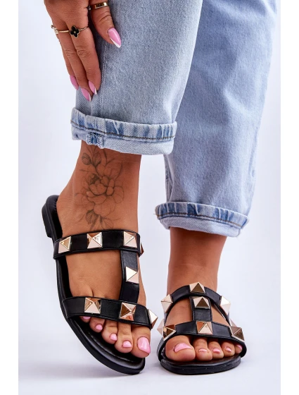 Dámské pantofle s velkými cvočky Černá model 21617996 - Boto