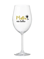 MATKA NA RUKU - číry pohár na víno 350 ml