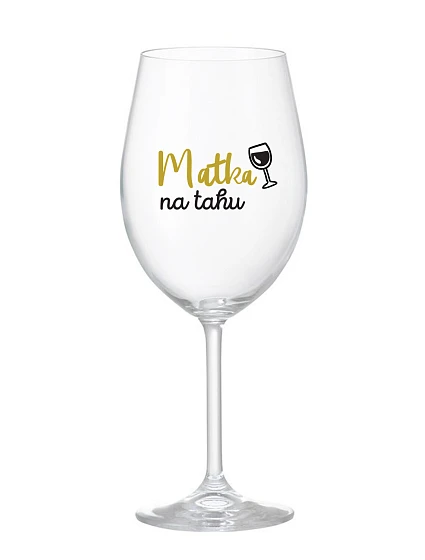 MATKA NA RUKU - číry pohár na víno 350 ml