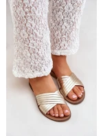 Kožené dámské pantofle Lewski Shoes model 21682360 zlaté - Boto