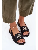 Dámské Sandály Na Plochém Podpatku S Ozdobou model 21698199 Černé - S.Barski