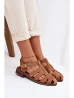 Dámské sandály Římské s Zlatým přezkou Camel Janessa