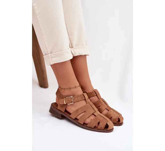 Dámské sandály Římské s Zlatým přezkou Camel Janessa