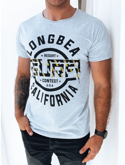 Pánské tričko s potiskem světle šedé Dstreet model 21969382 - FashionStreet