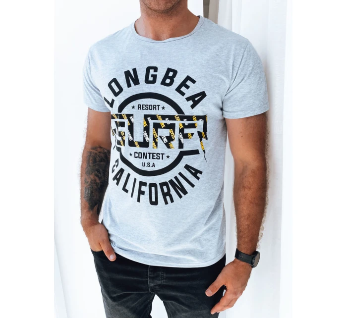 Pánské tričko s potiskem světle šedé Dstreet model 21969382 - FashionStreet