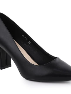 Dámske čierne lodičky Sergio Leone na ihlovom podpätku PB414