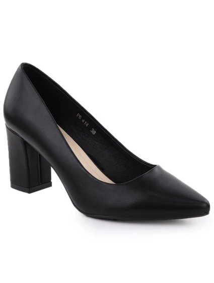 Dámske čierne lodičky Sergio Leone na ihlovom podpätku PB414 Dámske čierne lodičky Sergio Leone na ihlovom podpätku PB414