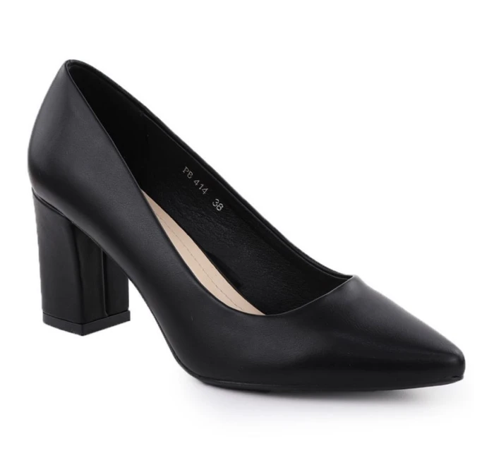 Dámske čierne lodičky Sergio Leone na ihlovom podpätku PB414 Dámske čierne lodičky Sergio Leone na ihlovom podpätku PB414