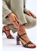 lakované sandály na podpatku D&A Černe model 21617757 - S.Barski lakované sandály na podpatku D&A Černe model 21617757 - S.Barski