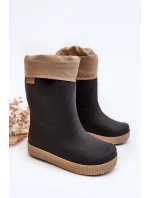 Dziecięce Kalosze Z Ocieplaczem Snow Wave Gokids 981 Czarno-Beżowe Dziecięce Kalosze Z Ocieplaczem Snow Wave Gokids 981 Czarno-Beżowe