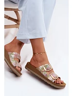 Kožené vzorované pantofle s řemínky Maciejka P7537-39 Multikolor