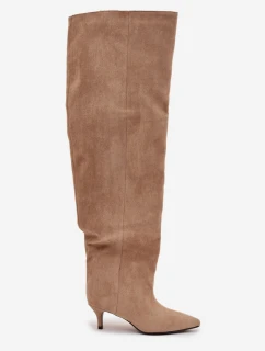 Dámske čižmy na podpätku Ysolienne - béžové