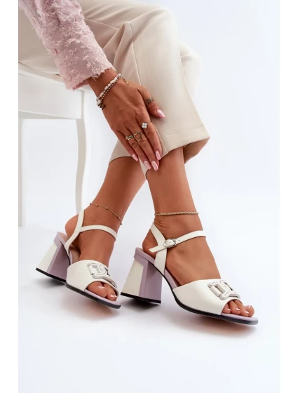 Sandále na podpätku model 195418 Step in style Sandále na podpätku model 195418 Step in style