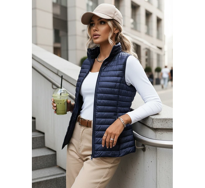 Dámska prešívaná vesta STANSY navy blue FashionStreet TY3962