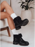 Dámské kozačky s ovčí kůží černé Dstreet model 21994265 - FashionStreet