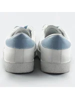 Bielo-svetlo modré dámske tenisky trampky z rôznych spojených materiálov (1088)