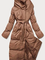 Dámska zimná obálková bunda v hnedej farbe (5M737-502)