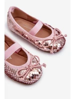 Balerinki Dziecięce Ozdobione Cekinami Różowe Weries Balerinki Dziecięce Ozdobione Cekinami Różowe Weries