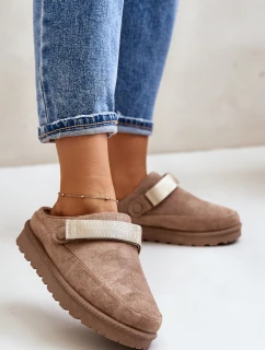Dámské Teplé Pantofle Na Platformě Hnědé model 21671358 - Boto