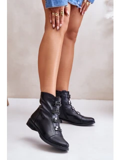 Ocieplane Botki Damskie Na Zamek Czarne Evalith