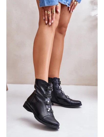 Ocieplane Botki Damskie Na Zamek Czarne Evalith Ocieplane Botki Damskie Na Zamek Czarne Evalith